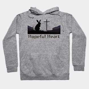 Hope ful Heart /Easter Bunny with a Cross /  Easter Gifts Hoodie